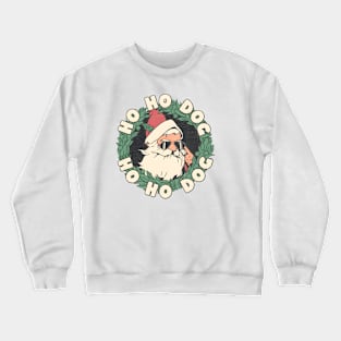 Ho Ho Dog Christmas Dabbing Santa Crewneck Sweatshirt